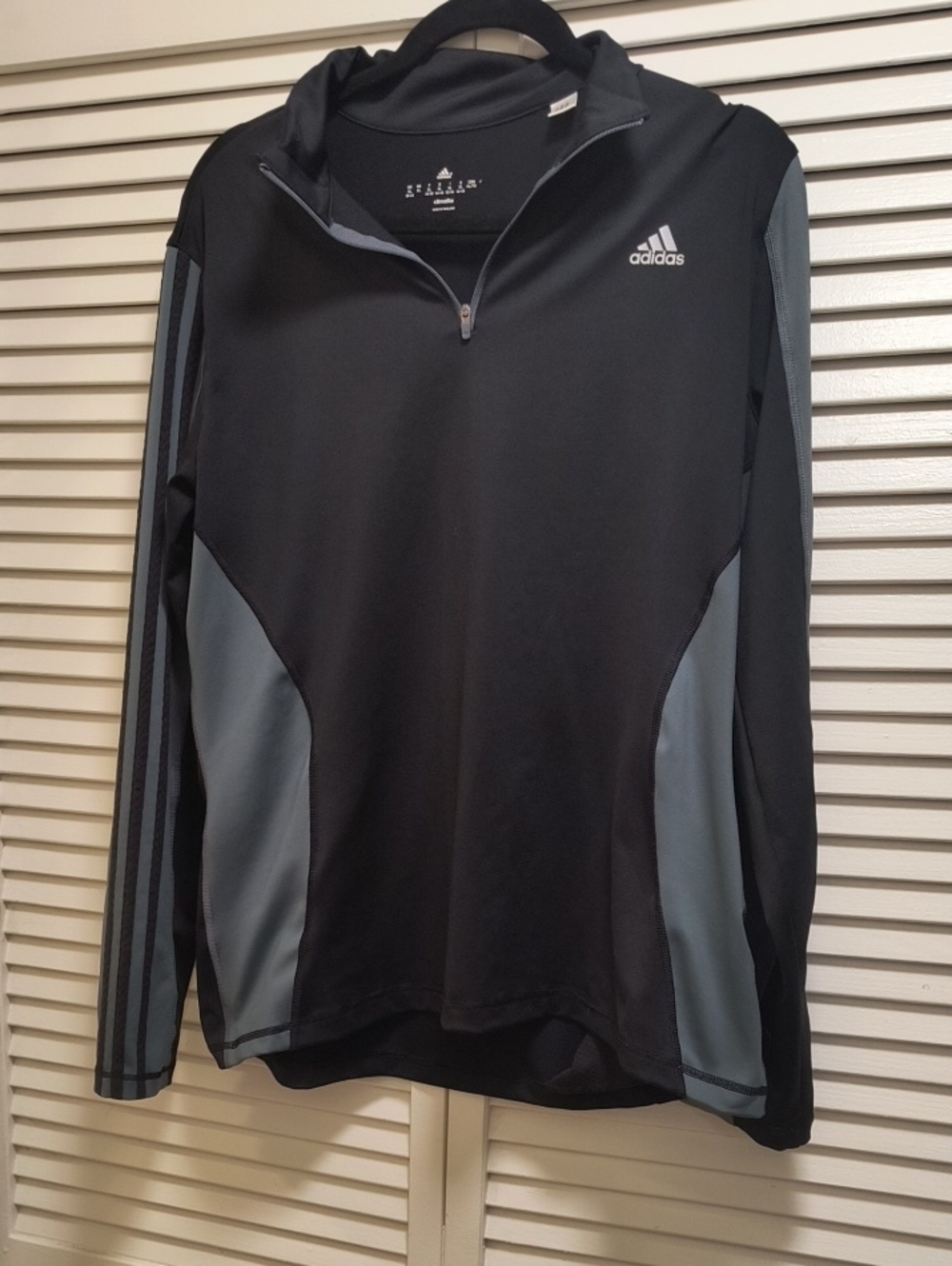 adidas Men’s Black and Gray Half-Zip Performance Jacket